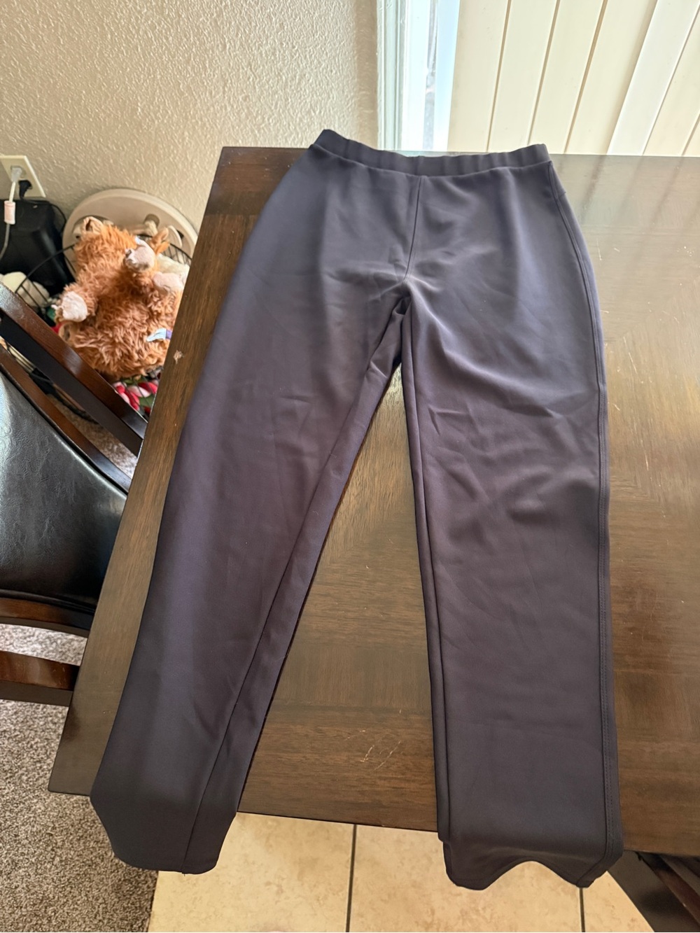 Black Stretch Straight-Leg Pants